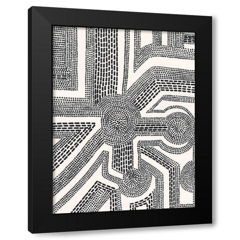 Dots and Dashes II Black Modern Wood Framed Art Print by Moore, Regina