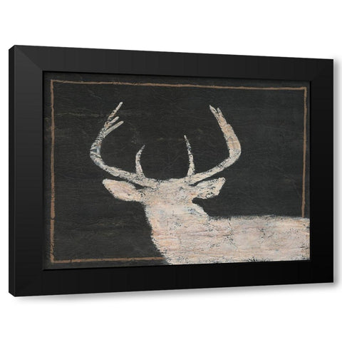 Brow Tine Deer I Black Modern Wood Framed Art Print with Double Matting by Moore, Regina