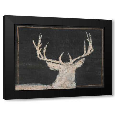 Brow Tine Deer II Black Modern Wood Framed Art Print with Double Matting by Moore, Regina
