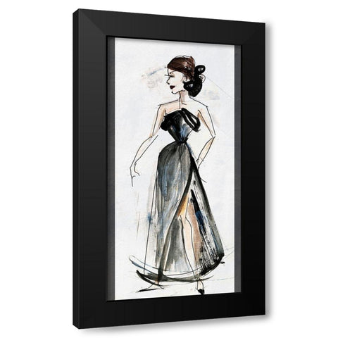Fashion Deux Black Modern Wood Framed Art Print with Double Matting by Fagalde, Jarman