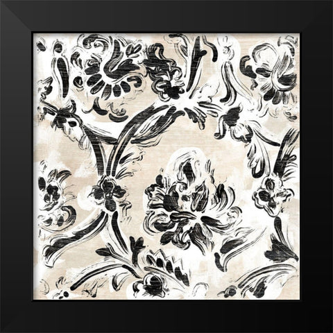Parchment Brocade I Black Modern Wood Framed Art Print by Vess, June Erica