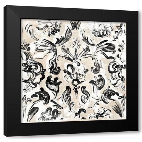 Parchment Brocade III Black Modern Wood Framed Art Print by Vess, June Erica