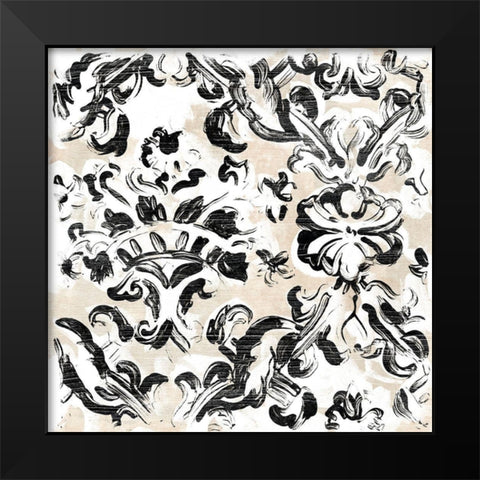 Parchment Brocade VI Black Modern Wood Framed Art Print by Vess, June Erica