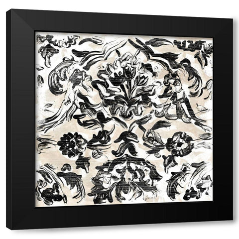 Parchment Brocade VII Black Modern Wood Framed Art Print by Vess, June Erica
