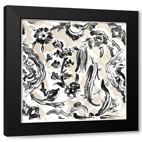 Parchment Brocade VIII Black Modern Wood Framed Art Print by Vess, June Erica