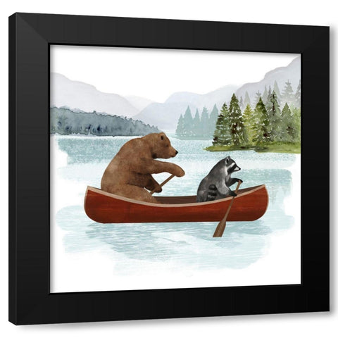 Canoe Trip I Black Modern Wood Framed Art Print by Barnes, Victoria