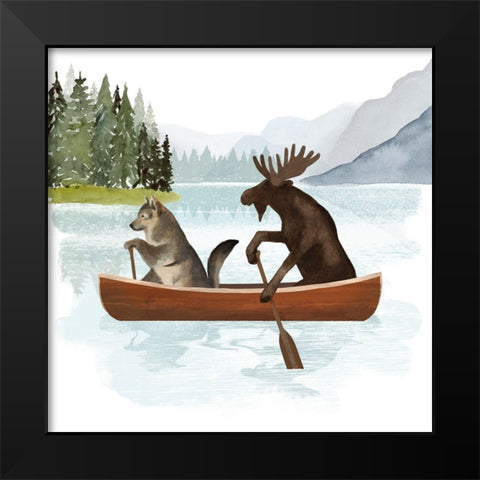 Canoe Trip II Black Modern Wood Framed Art Print by Barnes, Victoria