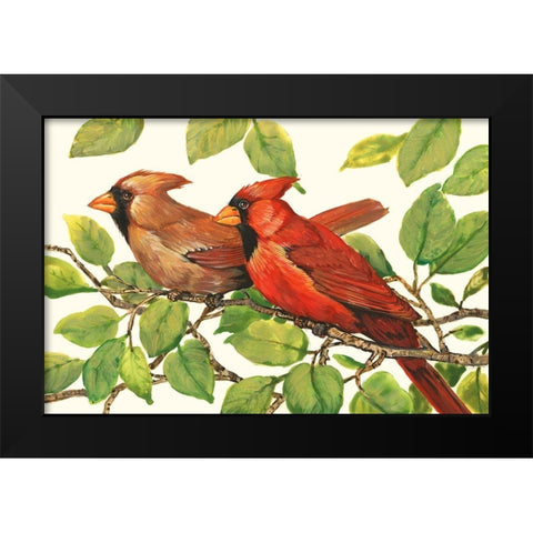 Cardinals Black Modern Wood Framed Art Print by OToole, Tim