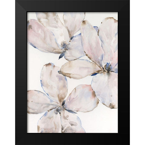 Soft Wind Flowers I Black Modern Wood Framed Art Print by OToole, Tim