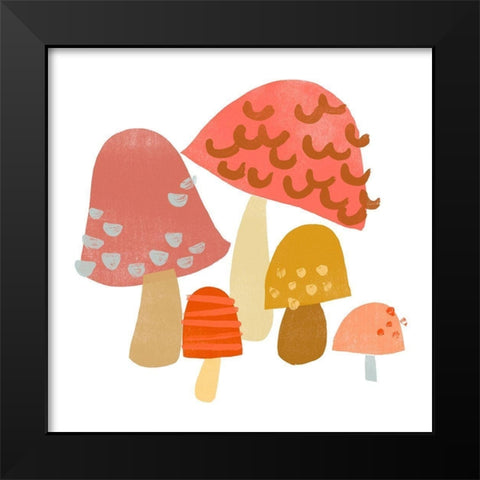 Cupcake Mushrooms I Black Modern Wood Framed Art Print by Vess, June Erica