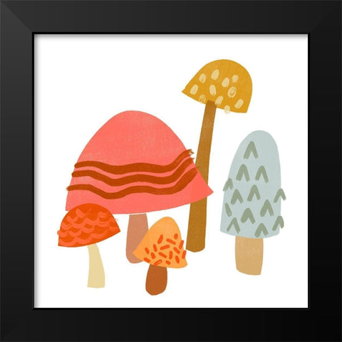 Cupcake Mushrooms III Black Modern Wood Framed Art Print by Vess, June Erica