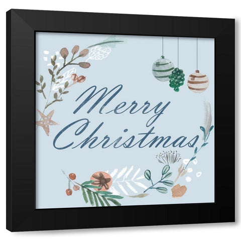 Snowy Christmas I Black Modern Wood Framed Art Print with Double Matting by Wang, Melissa