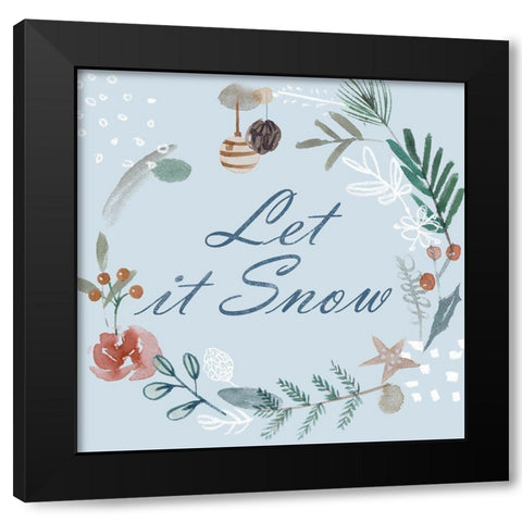 Snowy Christmas IV Black Modern Wood Framed Art Print with Double Matting by Wang, Melissa