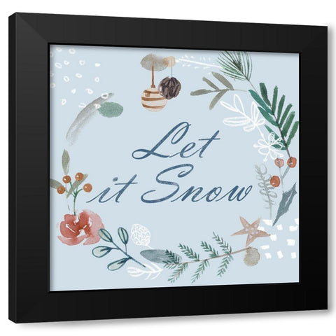 Snowy Christmas IV Black Modern Wood Framed Art Print by Wang, Melissa