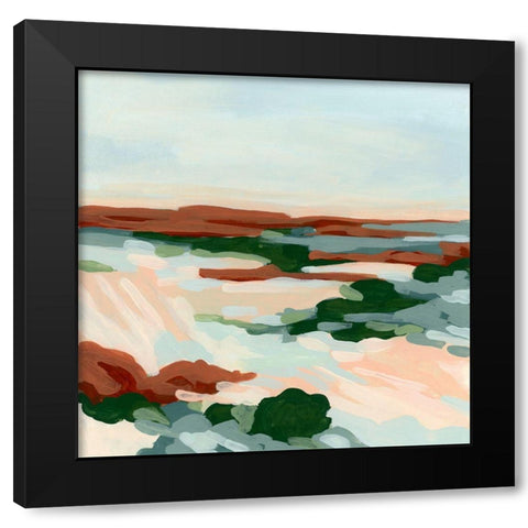 Rust Sea Valley I Black Modern Wood Framed Art Print by Vess, June Erica