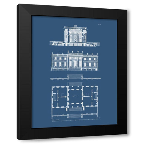 Custom Graphic Building and Plan IV Black Modern Wood Framed Art Print by Gibbs, James