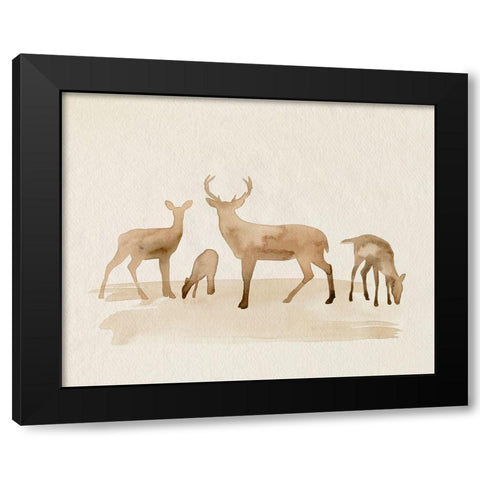 Whitetail Herd I Black Modern Wood Framed Art Print with Double Matting by Popp, Grace