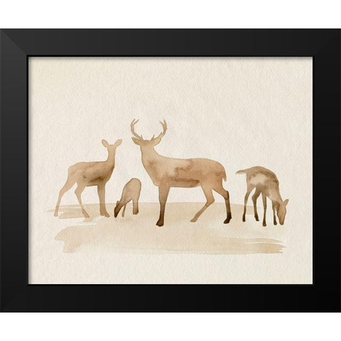 Whitetail Herd I Black Modern Wood Framed Art Print by Popp, Grace