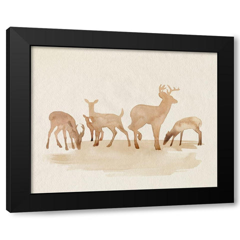 Whitetail Herd II Black Modern Wood Framed Art Print with Double Matting by Popp, Grace