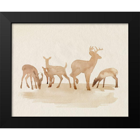 Whitetail Herd II Black Modern Wood Framed Art Print by Popp, Grace