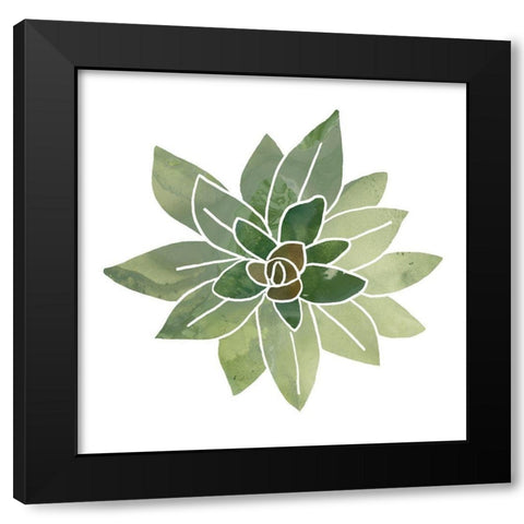 Succulent Cameo I Black Modern Wood Framed Art Print with Double Matting by Vess, June Erica