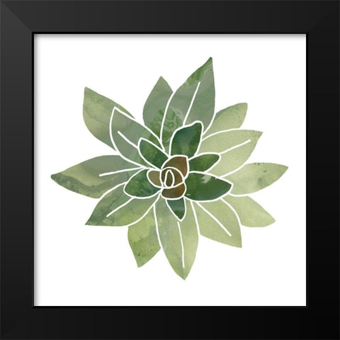 Succulent Cameo I Black Modern Wood Framed Art Print by Vess, June Erica