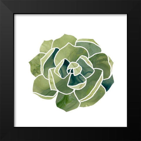 Succulent Cameo III Black Modern Wood Framed Art Print by Vess, June Erica