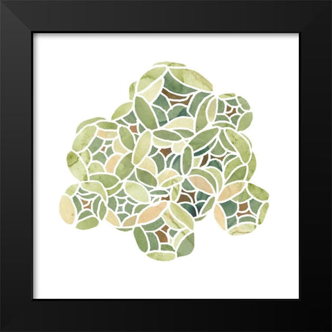 Succulent Cameo V Black Modern Wood Framed Art Print by Vess, June Erica