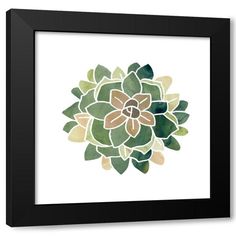 Succulent Cameo VI Black Modern Wood Framed Art Print by Vess, June Erica