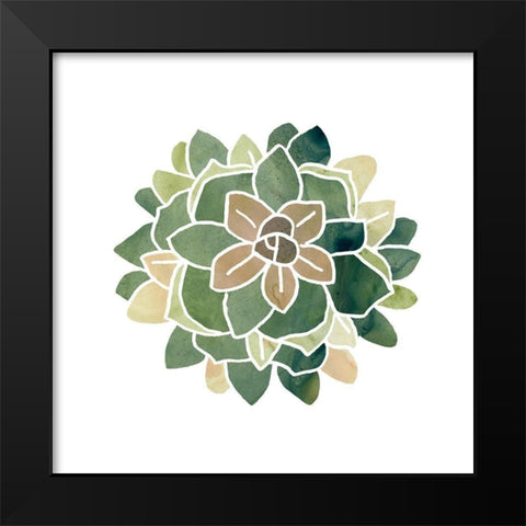 Succulent Cameo VI Black Modern Wood Framed Art Print by Vess, June Erica