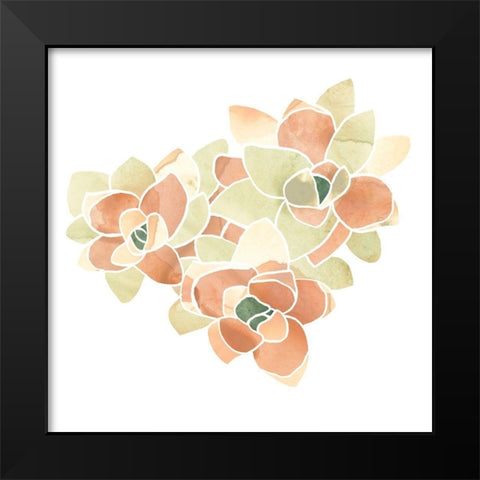 Succulent Cameo VII Black Modern Wood Framed Art Print by Vess, June Erica
