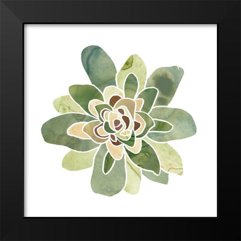 Succulent Cameo XI Black Modern Wood Framed Art Print by Vess, June Erica