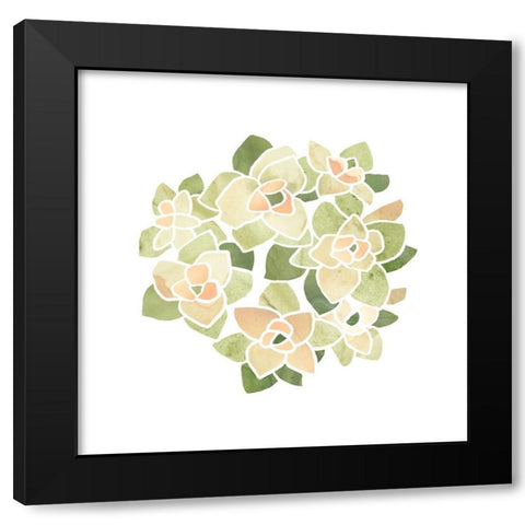 Succulent Cameo XII Black Modern Wood Framed Art Print by Vess, June Erica