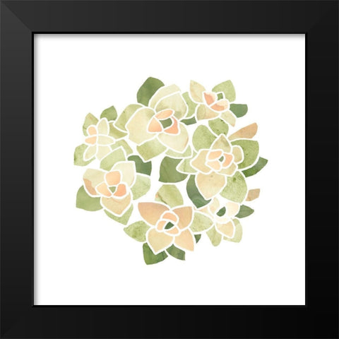 Succulent Cameo XII Black Modern Wood Framed Art Print by Vess, June Erica