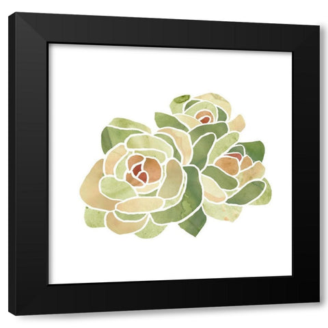 Succulent Cameo XV Black Modern Wood Framed Art Print by Vess, June Erica