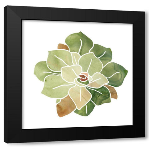 Succulent Cameo XVI Black Modern Wood Framed Art Print by Vess, June Erica