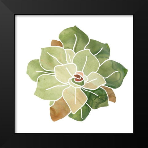 Succulent Cameo XVI Black Modern Wood Framed Art Print by Vess, June Erica