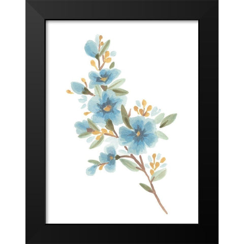 Wildflower Sprig I Black Modern Wood Framed Art Print by Vess, June Erica