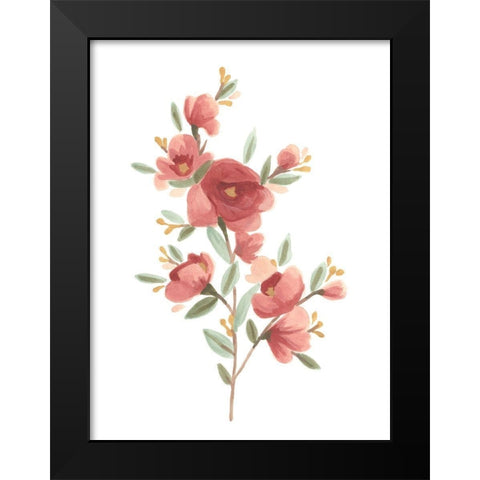 Wildflower Sprig IV Black Modern Wood Framed Art Print by Vess, June Erica