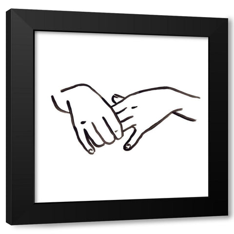 Hand Study I Black Modern Wood Framed Art Print with Double Matting by Vess, June Erica