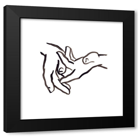 Hand Study II Black Modern Wood Framed Art Print with Double Matting by Vess, June Erica