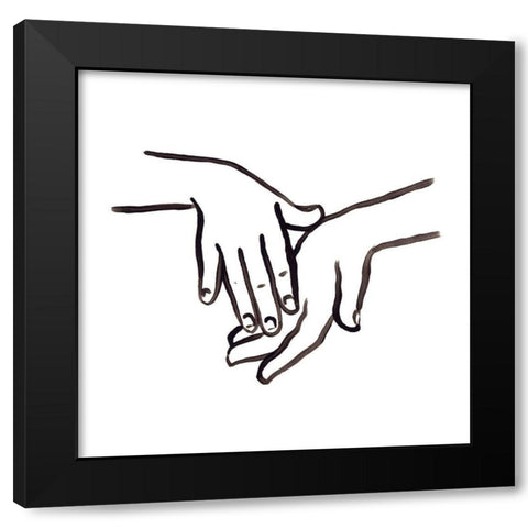 Hand Study III Black Modern Wood Framed Art Print by Vess, June Erica