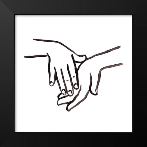Hand Study III Black Modern Wood Framed Art Print by Vess, June Erica