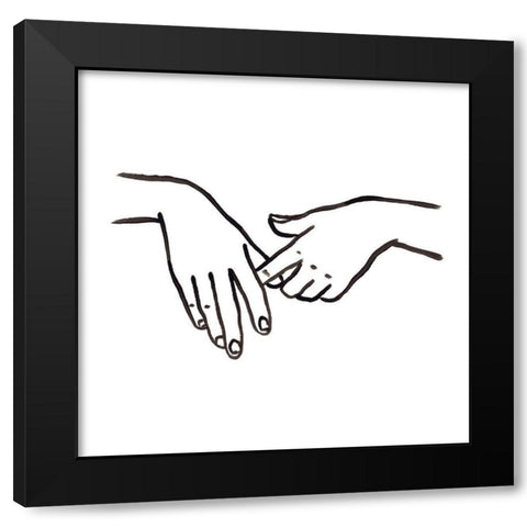Hand Study IV Black Modern Wood Framed Art Print by Vess, June Erica