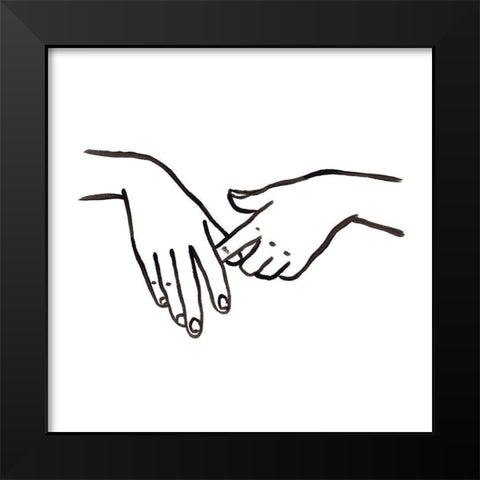 Hand Study IV Black Modern Wood Framed Art Print by Vess, June Erica