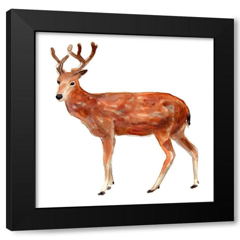 Simple Lodge Animals IV Black Modern Wood Framed Art Print with Double Matting by Vess, June Erica
