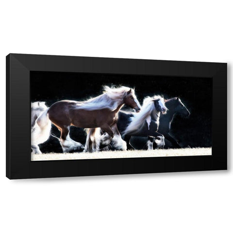 Horse Motion X Black Modern Wood Framed Art Print by PHBurchett