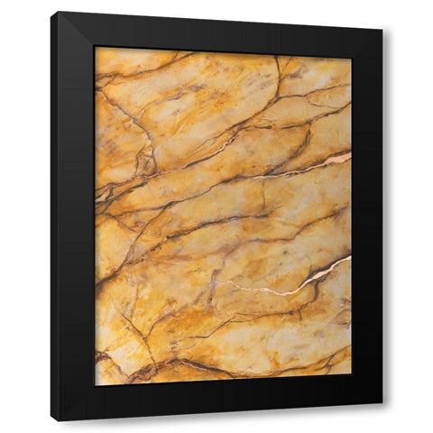 Yellow Marble II Black Modern Wood Framed Art Print with Double Matting by Willett, Michael