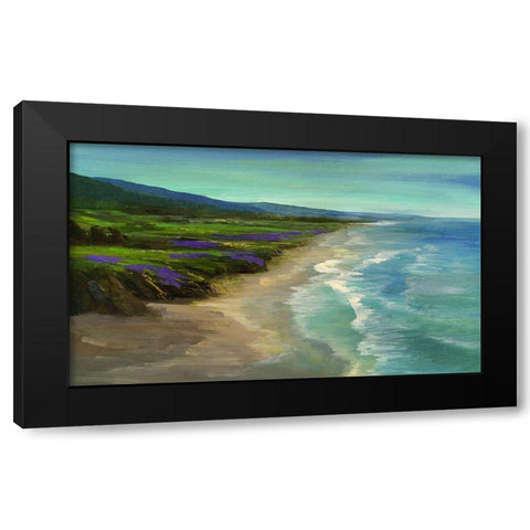Montara Beach Black Modern Wood Framed Art Print with Double Matting by Finch, Sheila