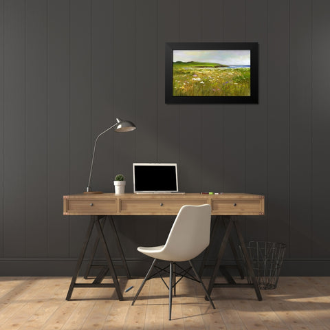 Montara Bluffs Black Modern Wood Framed Art Print by Finch, Sheila